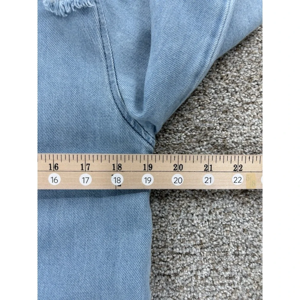 Zara ZW The Levitha Denim Coat Womens XS Light Wash Destroyed Denim Chore Duster